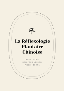 Réflexologie Plantaire Chinoise Carte cadeau AMMA Rennes